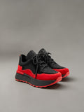Day One Concept Store black and red chunky sneakers with platform sole and VDR logo.